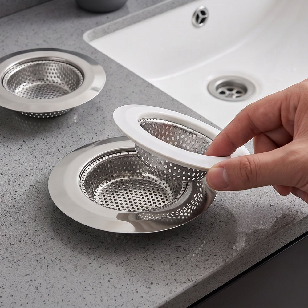 2-in-1 Stainless Steel Kitchen Sink Strainer Mesh Basket for Anti-Clogging Drain Protection - Image 3