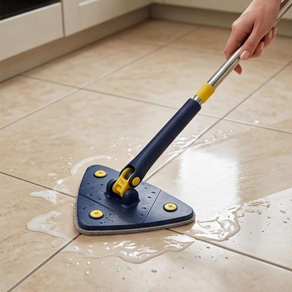 Triangle Floor and Corner Mop with Adjustable Telescopic Handle for Easy Cleaning - Image 3