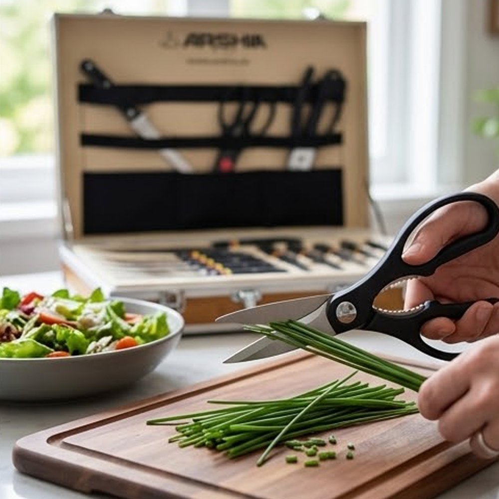 ARSHIA Professional Kitchen Knife Set 25 Pieces Stainless Steel with Wooden Case - Image 4