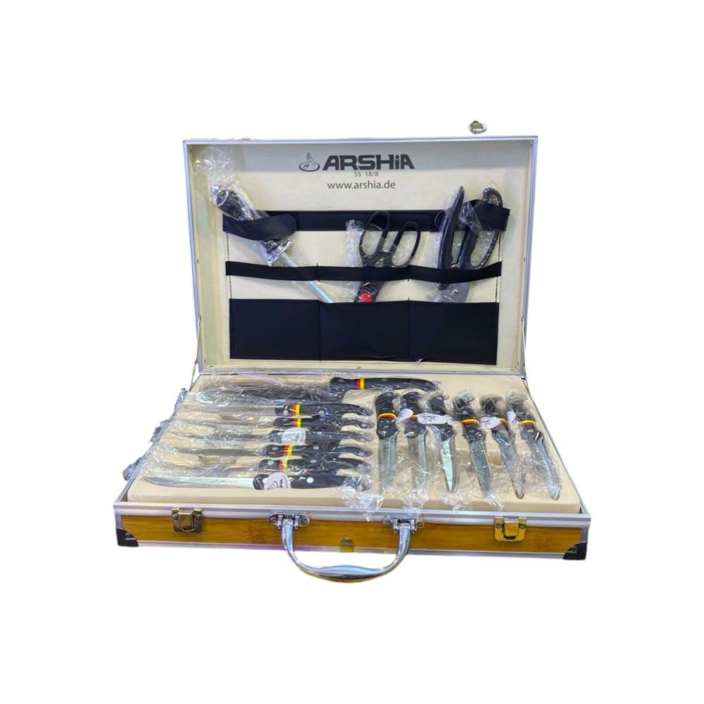 ARSHIA Professional Kitchen Knife Set 25 Pieces Stainless Steel with Wooden Case - Image 5