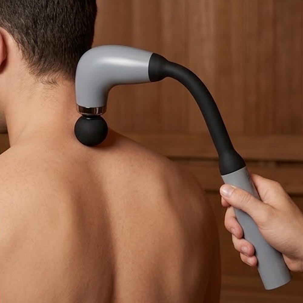 Electric Percussion Massage Gun Deep Tissue Massager with Long Curved Handle - Image 5