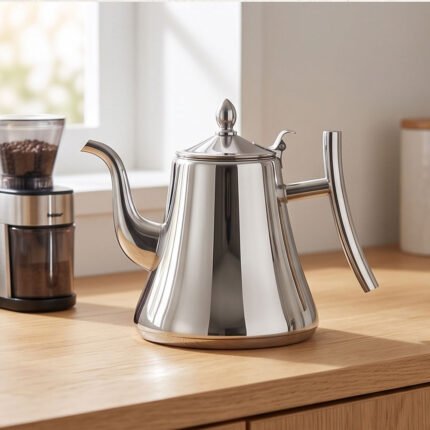 Stainless Steel Gooseneck Drip Kettle 1L Capacity for Coffee and Tea Brewing
