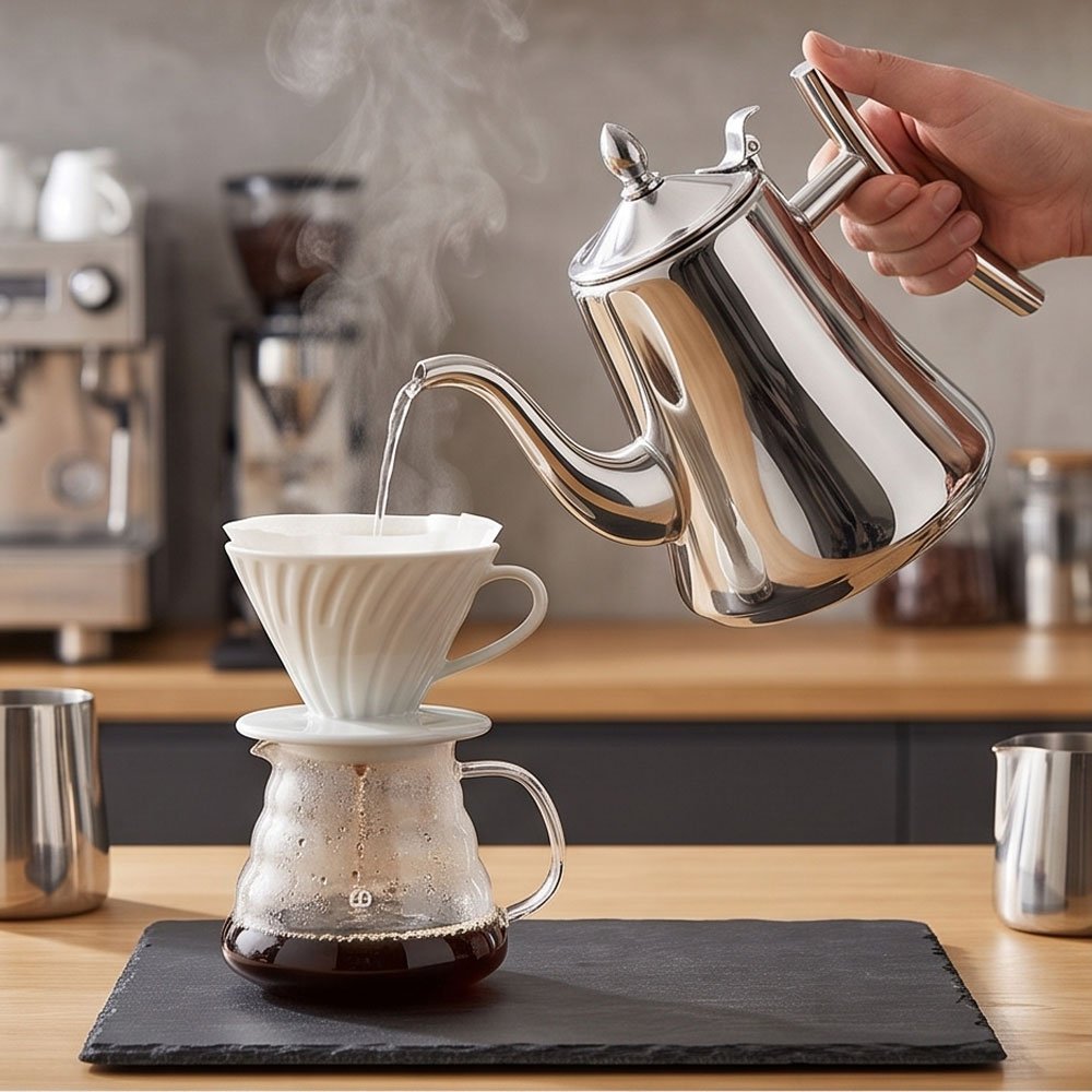 Stainless Steel Gooseneck Drip Kettle 1L Capacity for Coffee and Tea Brewing - Image 5