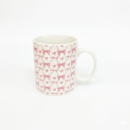 Modern Ceramic Porcelain Coffee Mug with Printed Design & Handle for Home & Office