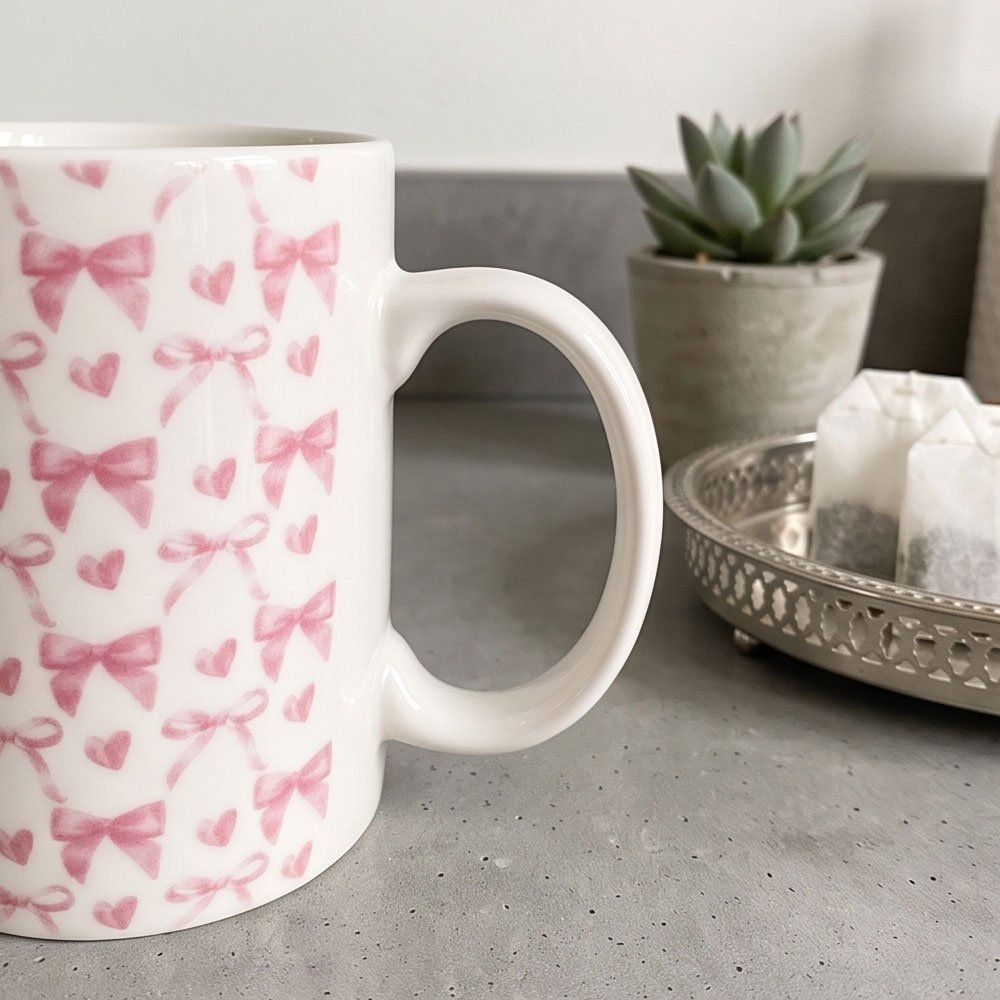 Modern Ceramic Porcelain Coffee Mug with Printed Design & Handle for Home & Office - Image 4