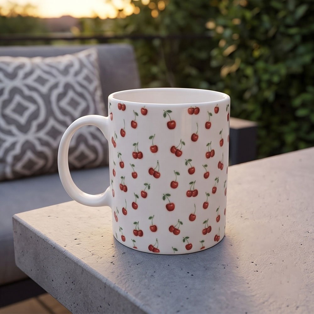 Modern Ceramic Porcelain Coffee Mug with Printed Design & Handle for Home & Office - Image 9