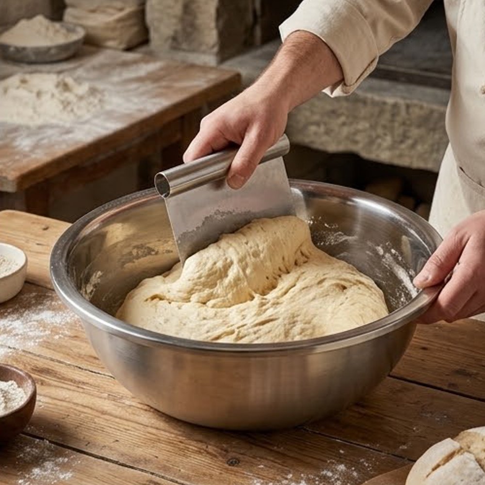 Large 60cm Stainless Steel Mixing Bowl Heavy Duty Basin for Dough, Salad & Prep - Image 4