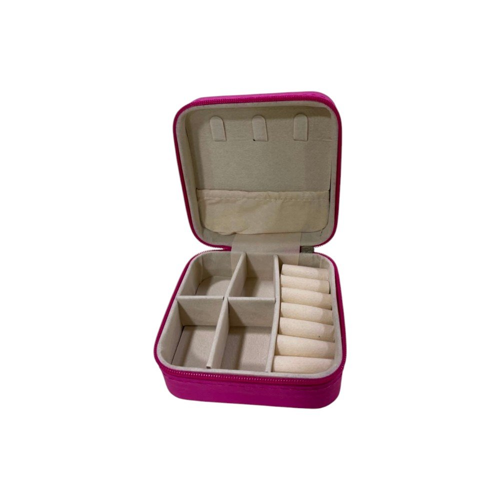 Velvet Portable Travel Jewelry Organizer Box Mini Square Case for Rings & Necklaces - Image 4
