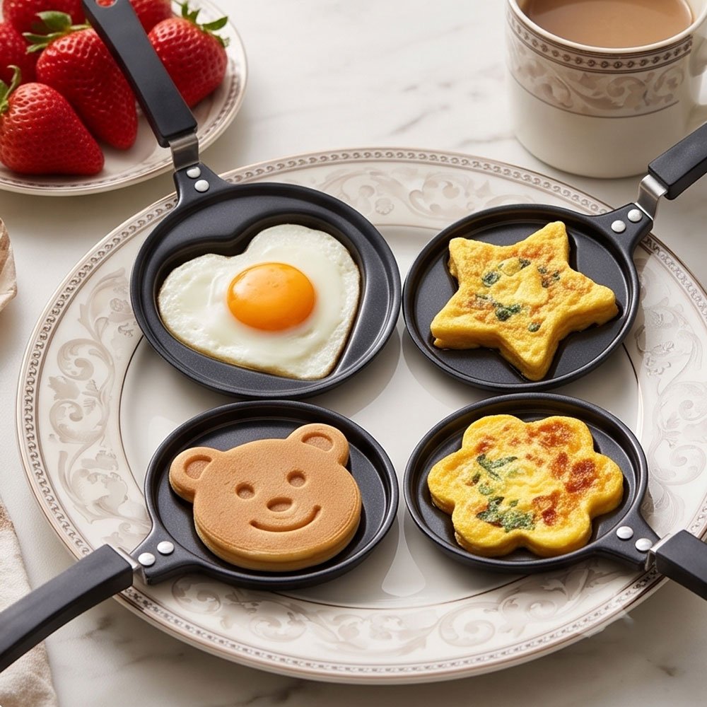Mini Non-Stick Mold Frying Pan Shaped Skillet for Eggs Pancakes and Omelets