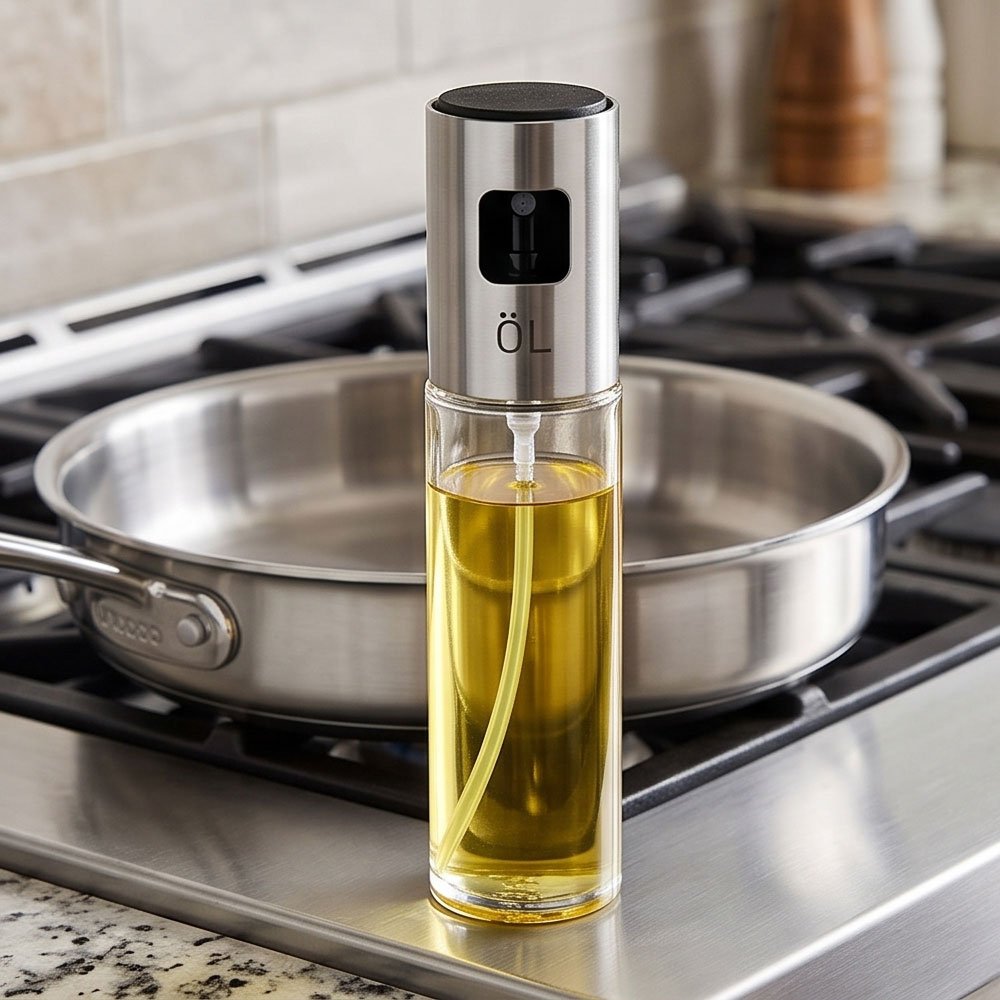 Olive Oil Sprayer Dispenser Bottle Glass Mister for Cooking Air Fryer Salad - Image 4