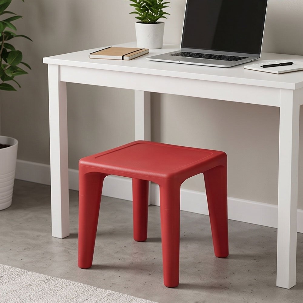 Multipurpose Heavy Duty Square Plastic Table Bench Stool for Kids, Home, and Garden - Image 4
