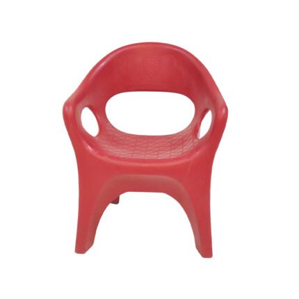 Large Heavy Duty Plastic Molded Armchair with Lion Crest for Indoor and Outdoor Use