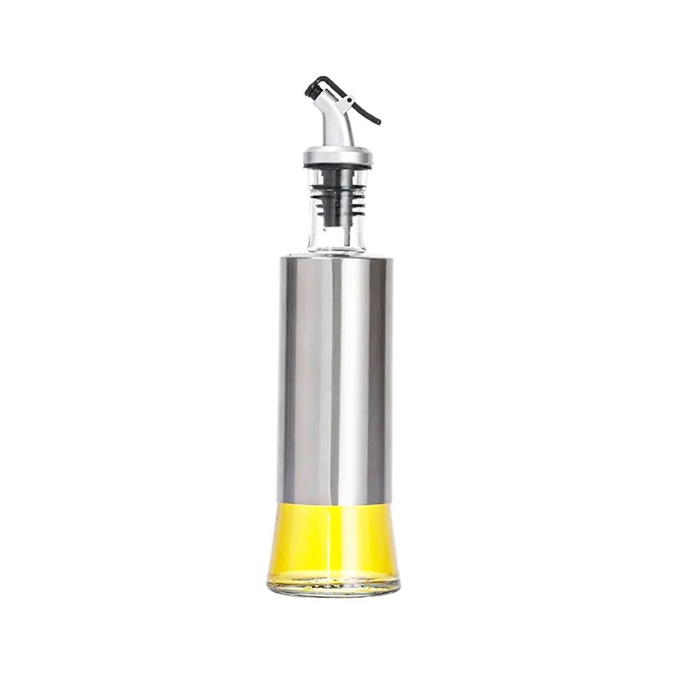 Glass Oil Dispenser Bottle with Stainless Steel Cover and Drip Free Pour Spout - Image 4