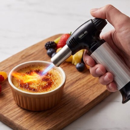 Refillable Culinary Kitchen Blow Torch Lighter for Creme Brulee Baking