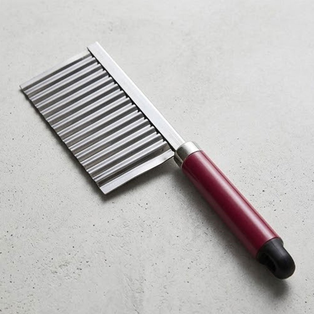 Stainless Steel Crinkle Cut Knife Wavy Slicer Chopper Cleaver for Pickle Potato