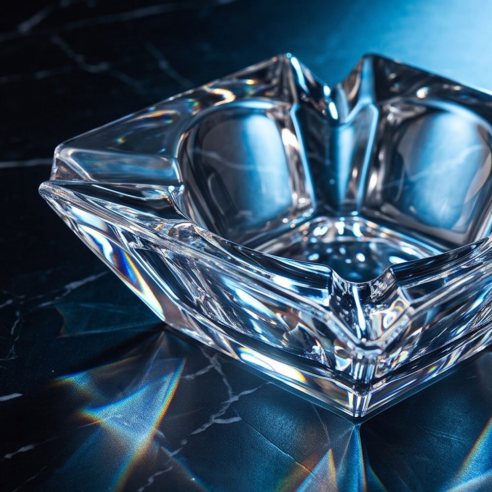 Luxury Heavy Glass Crystal Ashtray Vintage Ashtray for Home Office Decor Gift - Image 2