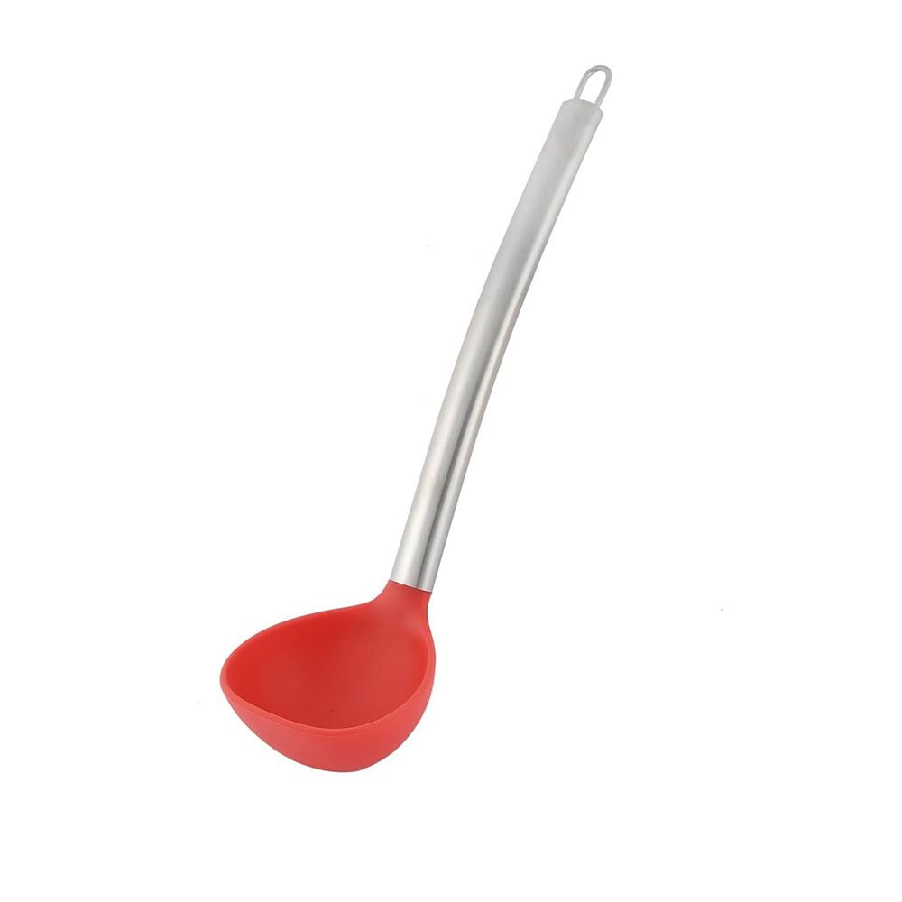 Heat Resistant Silicone Soup Ladle and Skimmer Spoon with Stainless Handle - Image 4
