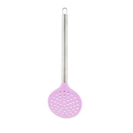 Heat Resistant Silicone Soup Ladle and Skimmer Spoon with Stainless Handle