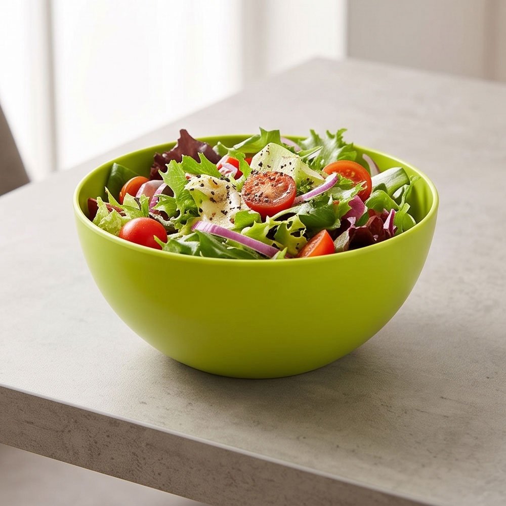 Large Round Plastic Salad and Serving Bowl Deep Multipurpose Kitchen Bowl - Image 3
