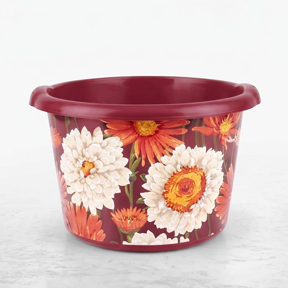 El Malek Decorative Printed Plastic Basin Bowl for Laundry, Washing & Kitchen - Image 2