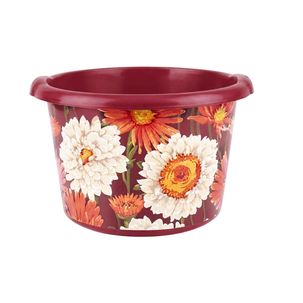 El Malek Decorative Printed Plastic Basin Bowl for Laundry, Washing & Kitchen