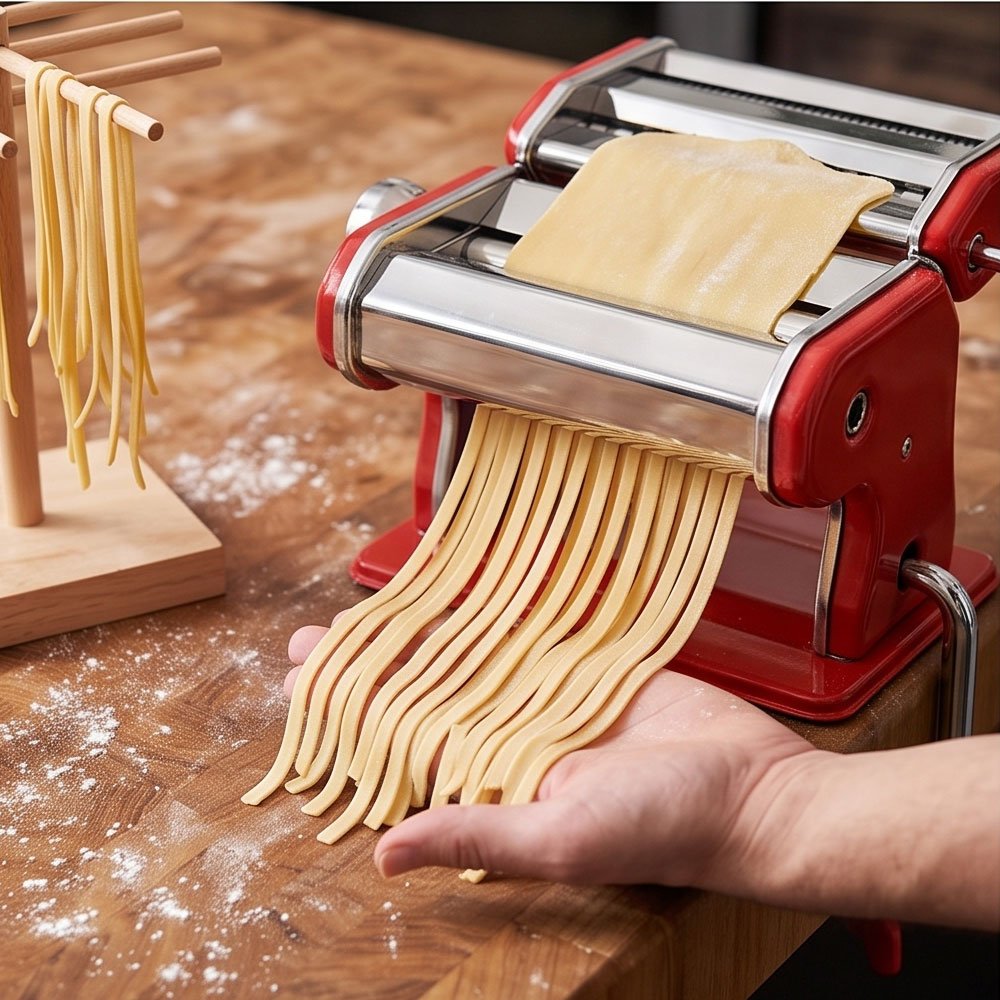 Manual Stainless Steel Colored Pasta Maker Machine Heavy Duty 2 Pieces Noodle Maker - Image 3