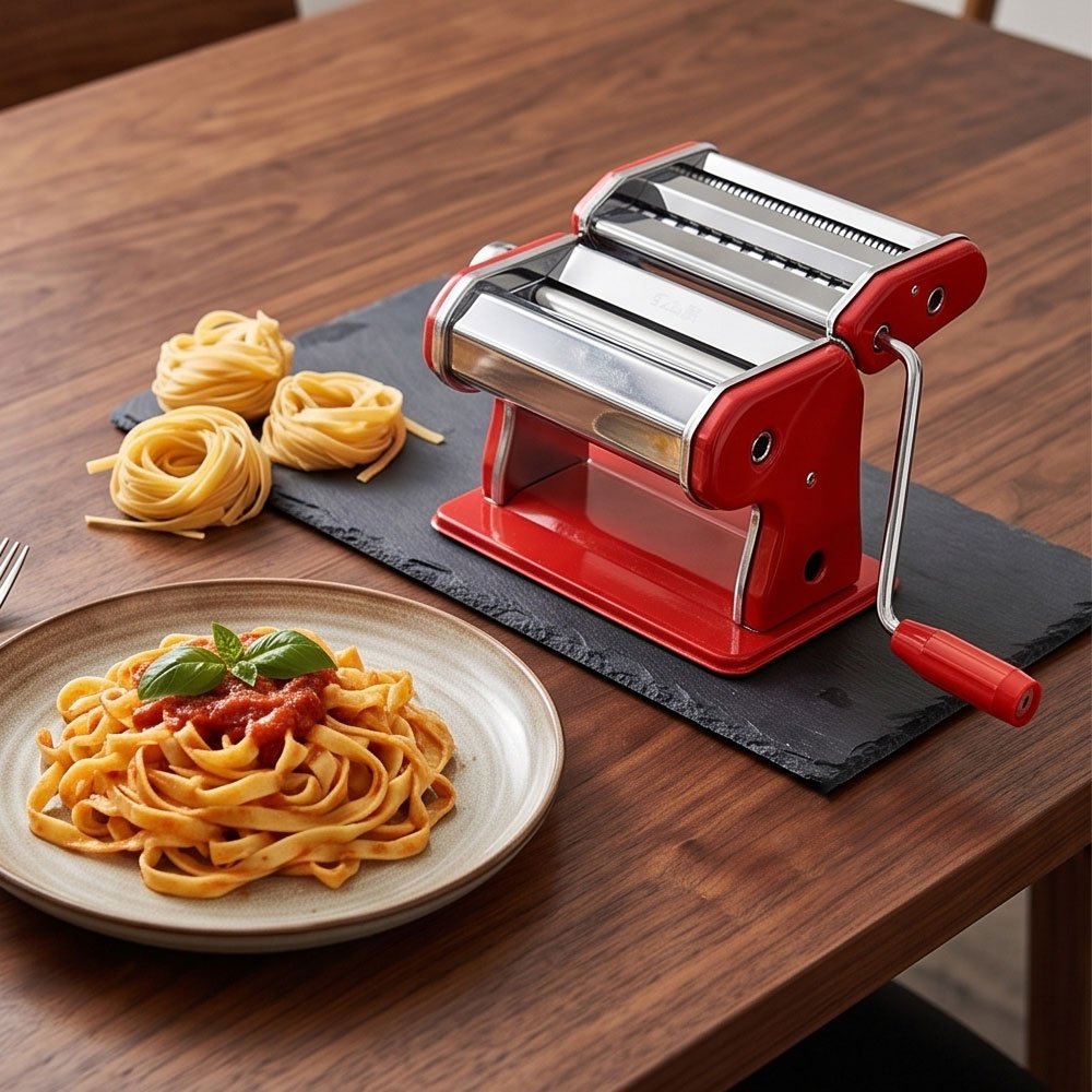 Manual Stainless Steel Colored Pasta Maker Machine Heavy Duty 2 Pieces Noodle Maker - Image 2