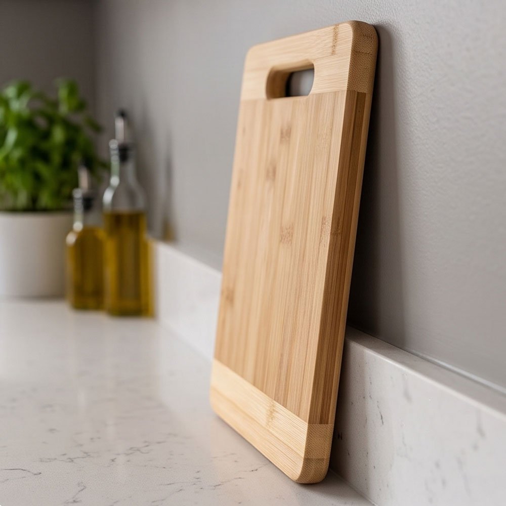 Natural Bamboo Cutting Board Durable Wooden Chopping Board with Handle - Image 2