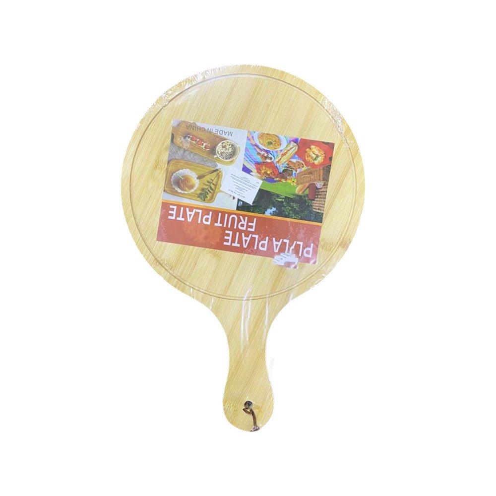 Natural Bamboo Wooden Pizza Peel Serving Board Paddle Tray with Handle Hole - Image 2