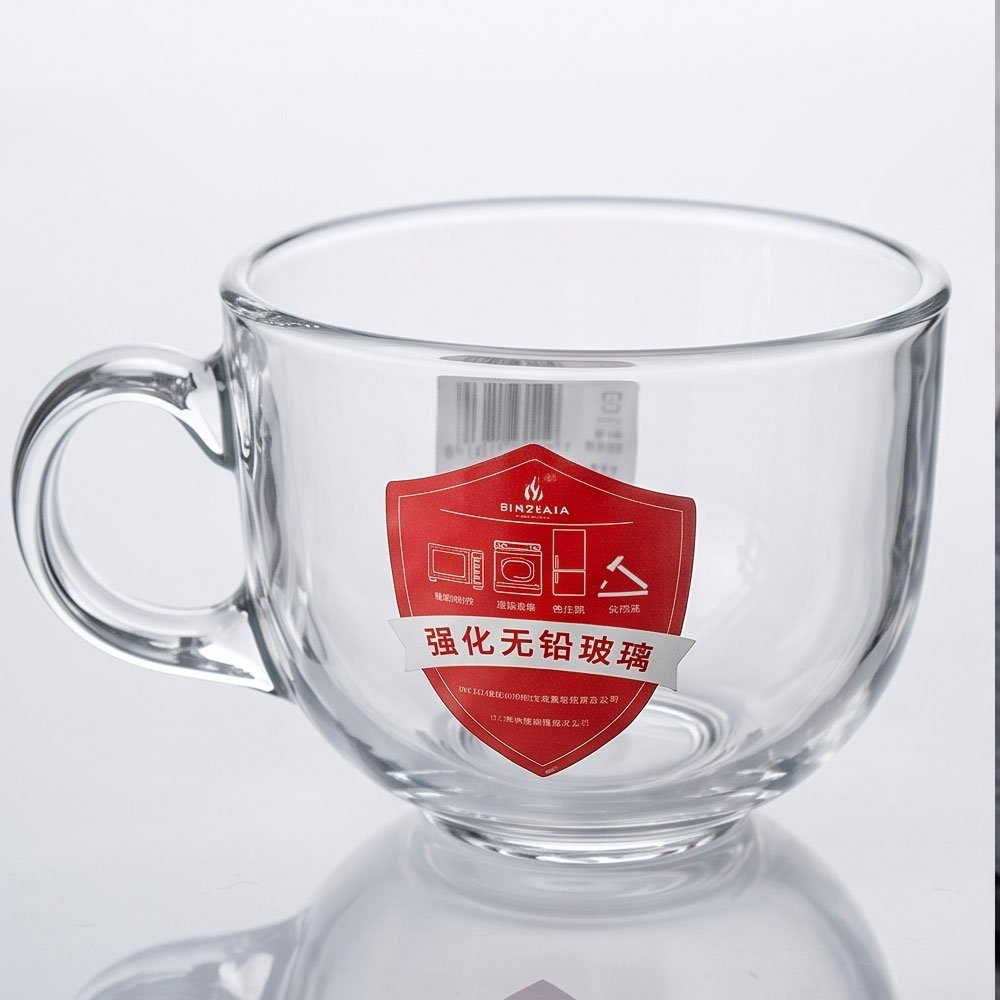 Clear Heat Resistant Glass Soup Mug Cup for Hot Drinks Coffee and Tea - Image 2