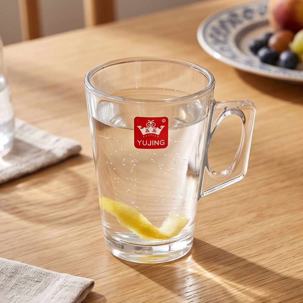 YUJING Set of 6 Clear Heat Resistant Glass Tea Mugs Modern Drinkware Cup - Image 5