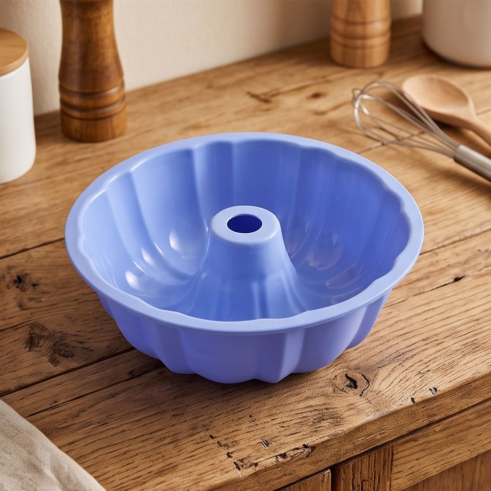 Purple Geometric Silicone Cake Baking Mold for Fluted Desserts and Cakes