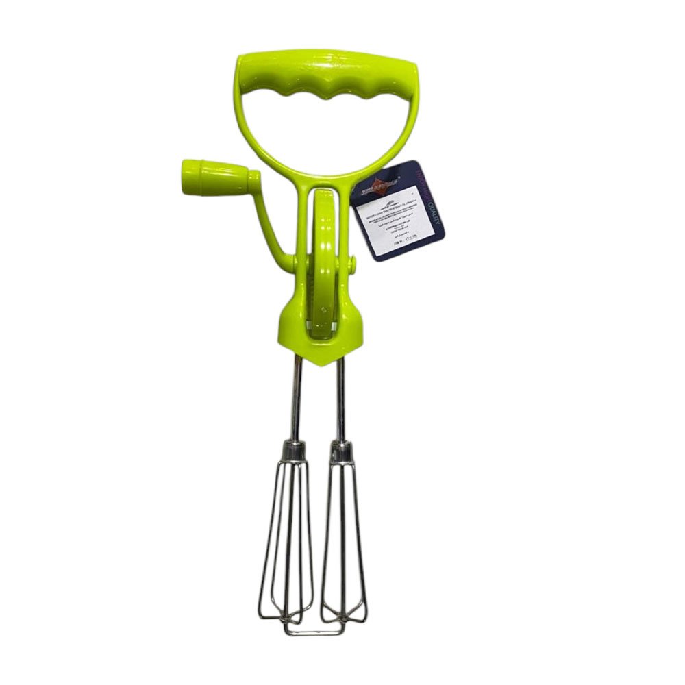 Hand Crank Egg Beater Rotary Stainless Steel Whisk with Plastic Handle - Image 5