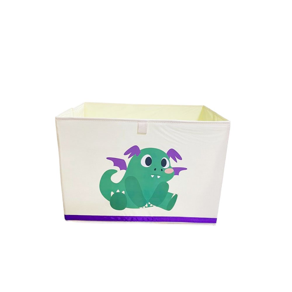 Collapsible Fabric Toy Storage Cube Box for Kids Room with Cute Dragon