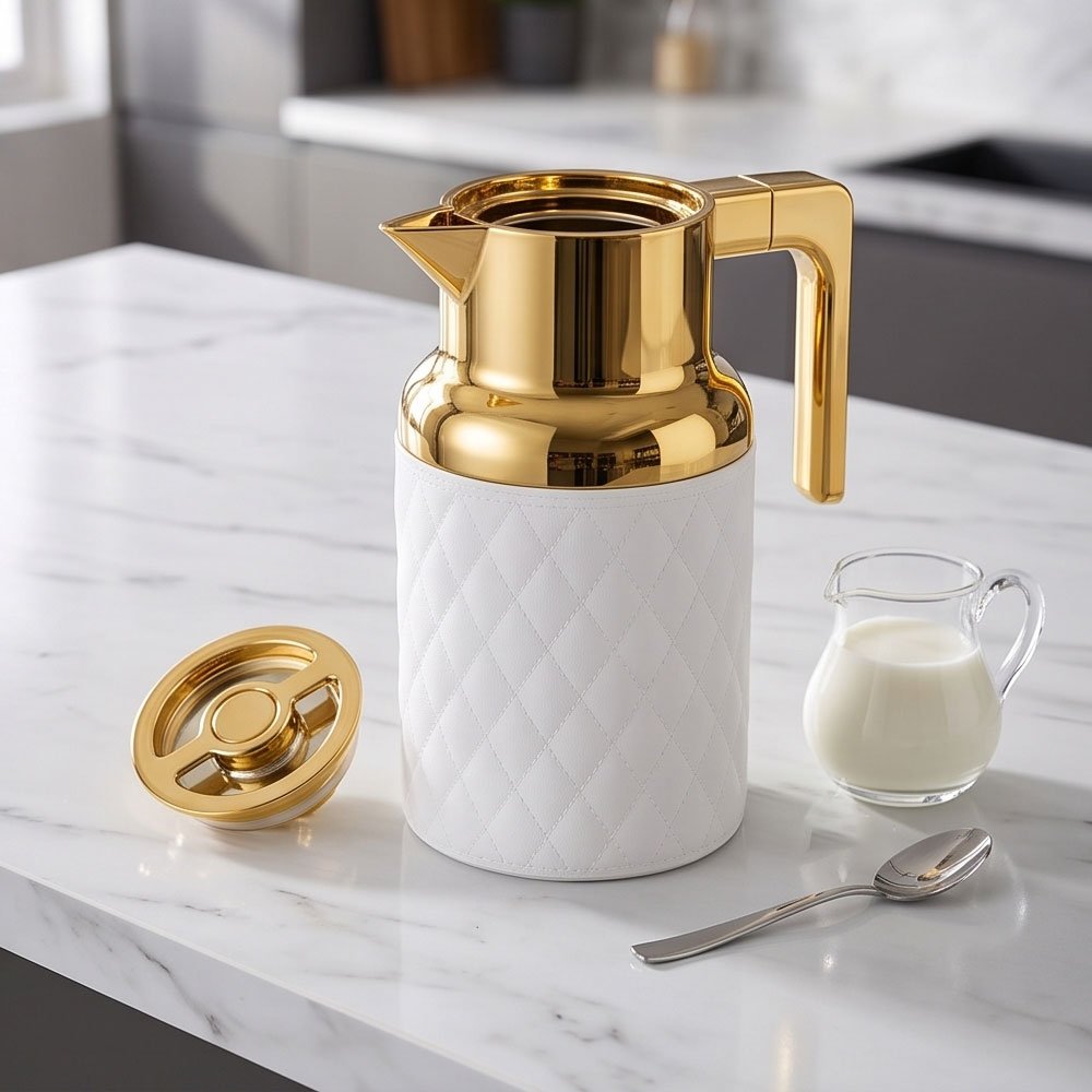 Premium Thermal Vacuum Flask Carafe for Tea Coffee Leather Body German Quality - Image 2