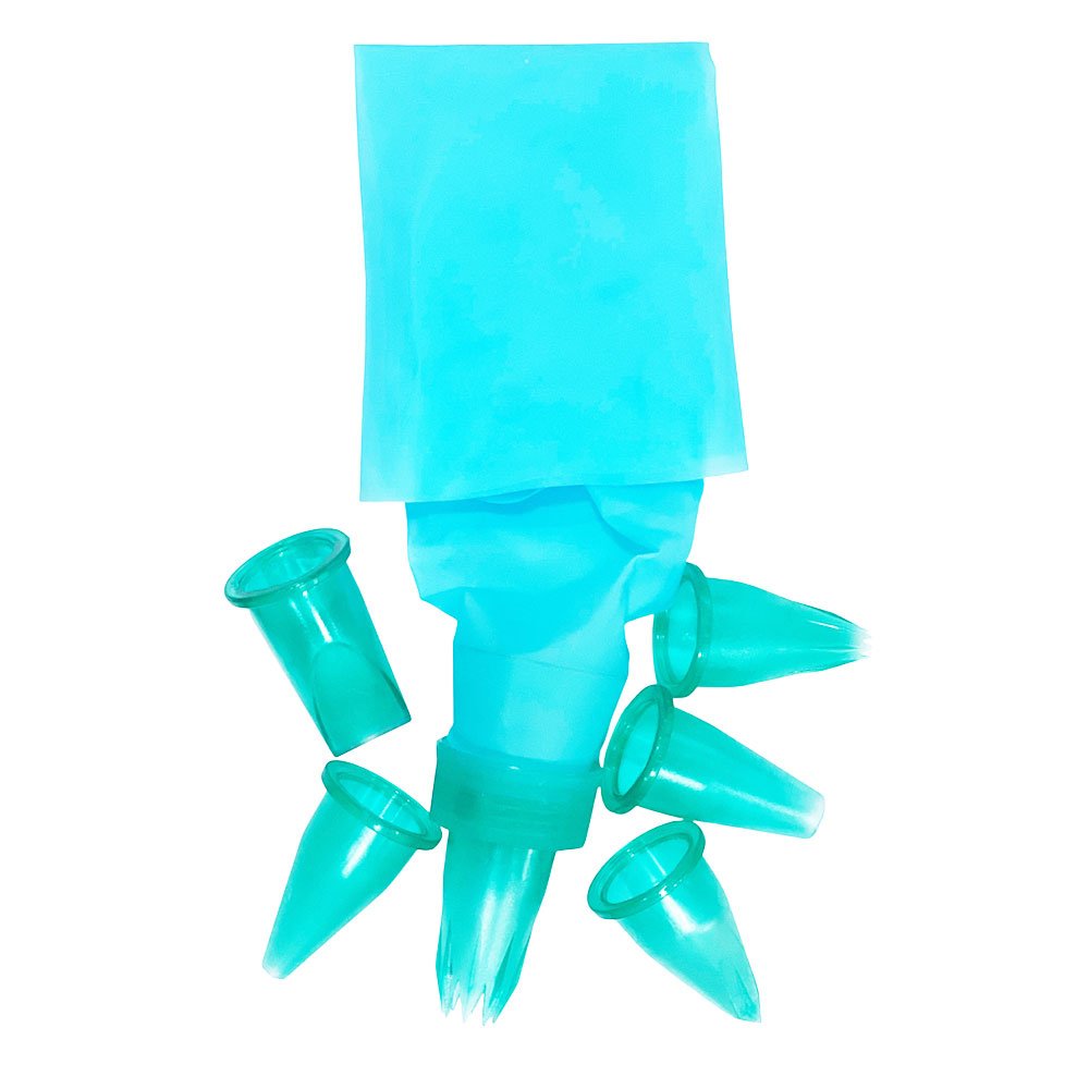 Reusable Silicone Pastry Piping Bag with Interchangeable Decorating Tips for Cake and Baking