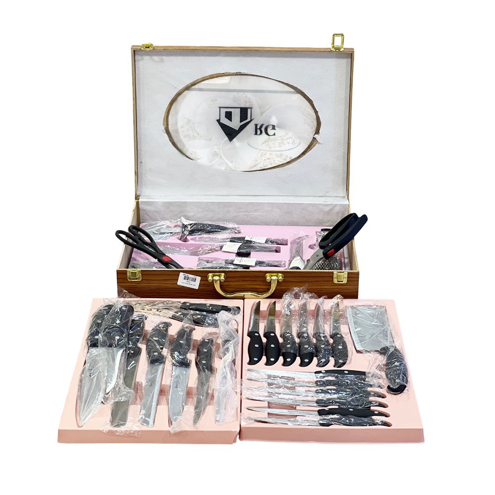 KC 32-Piece Professional Kitchen Knife Set with Leather Storage Briefcase Case - Image 4