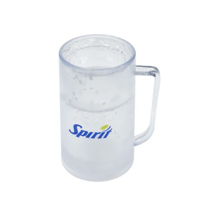 Double Wall Acrylic Freezer Mug with Cooling Gel for Cold Drinks Clear Handle