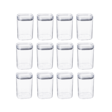 12 Pieces Clear Acrylic Kitchen Storage Container Canister Set Airtight Lids