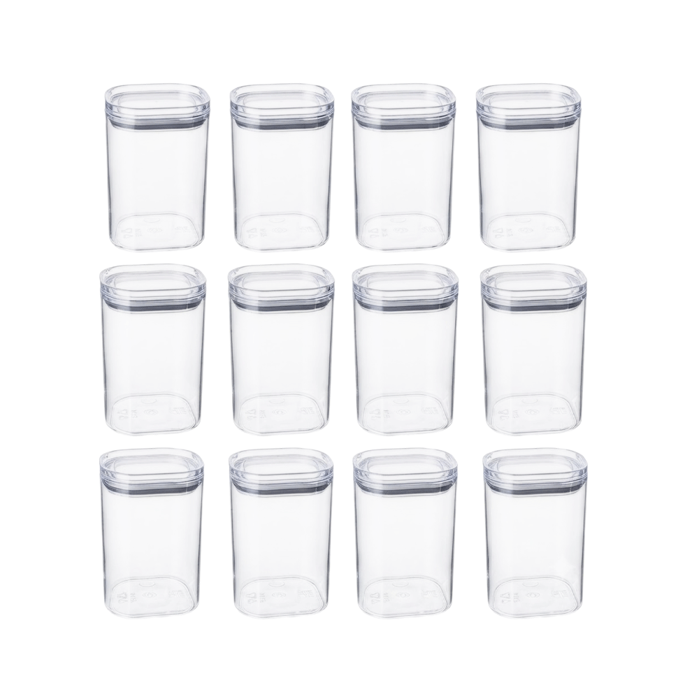 12 Pieces Clear Acrylic Kitchen Storage Container Canister Set Airtight Lids