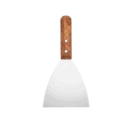 Stainless Steel Dessert Cake Scraper Server Grill Spatula Wooden Handle