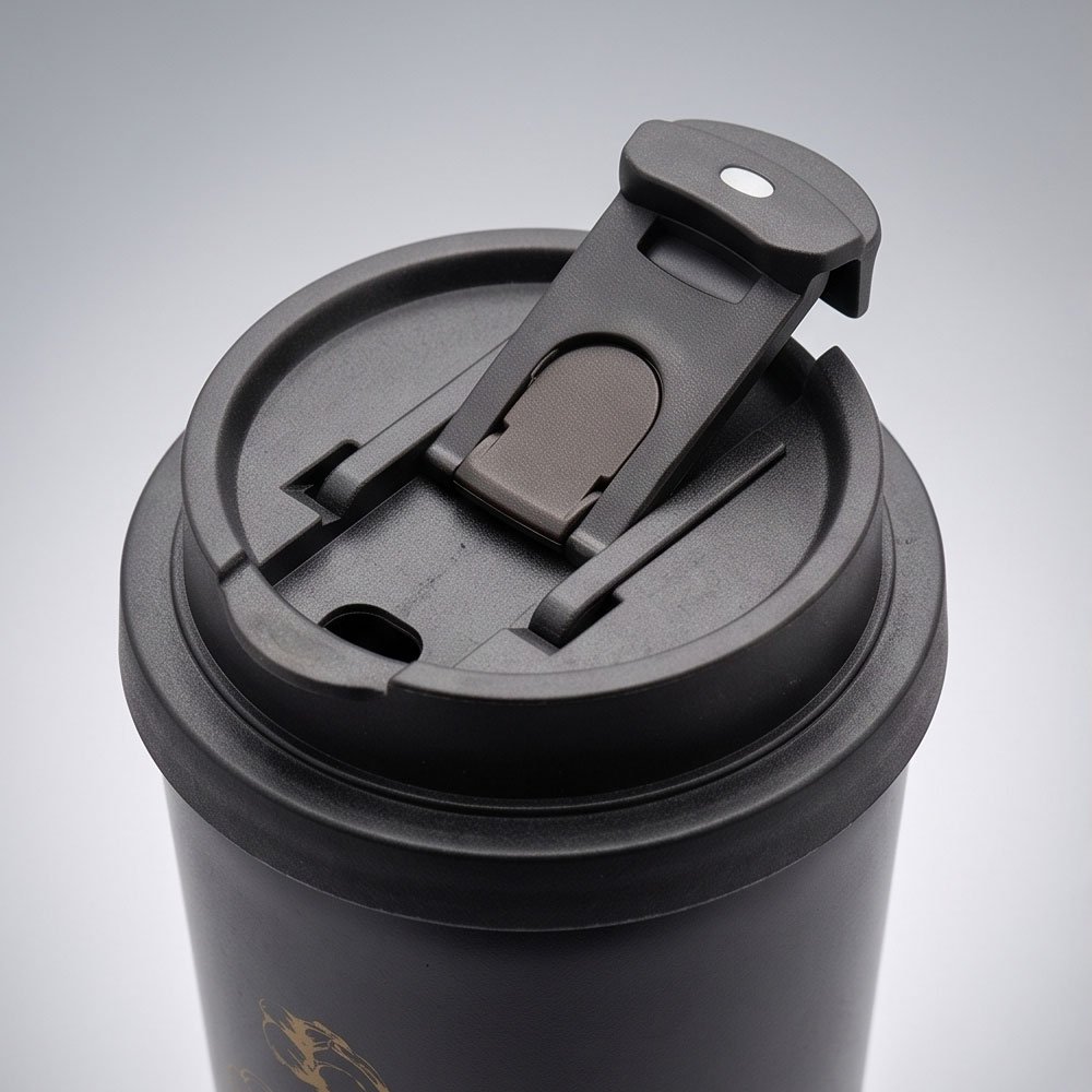 Stainless Steel Thermal Coffee Travel Mug Vacuum Insulated Tumbler Black Gold - Image 3