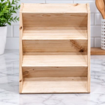 3 Tier Wooden Spice Rack Organizer Shelf Stand Holder for Kitchen Counter