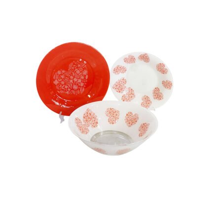 Arcopirax 52-Piece Colorful Dinner Set with Modern Heart Designs for Dining Table