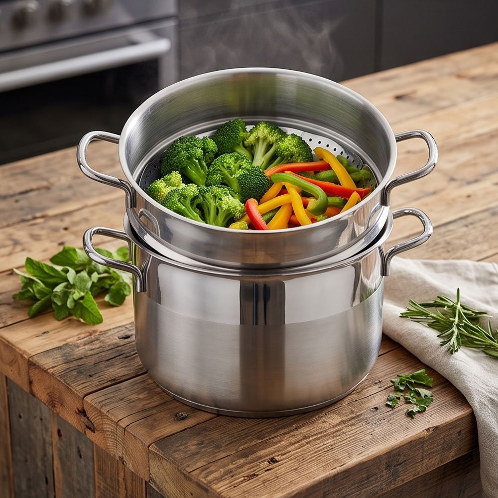 Alpha 14-Piece Silver Stainless Steel Cookware Set for Modern Kitchen Cooking - Image 5
